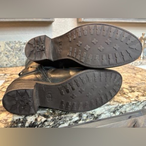 UGG Black Over the Knee Leather Boots - Picture 10 of 14